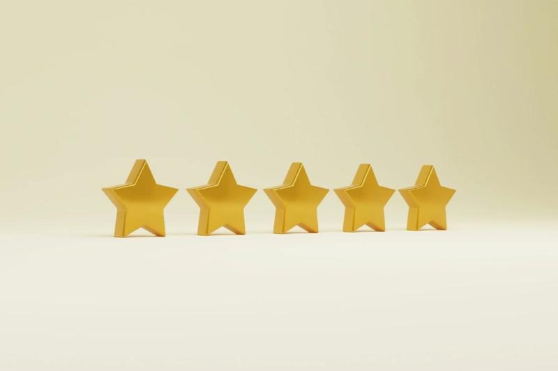 Five gold stars rating